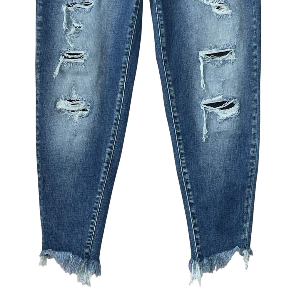KanCan Signature Mid-Rise Ankle Skinny Jeans Size 32 Destructed Frayed Hem EUC - Picture 5 of 12